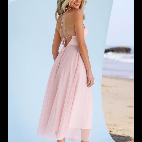 Madison Beach Wedding Honeymoon Organza  Tie, Back Maxi Dress - Picture 4 of 7